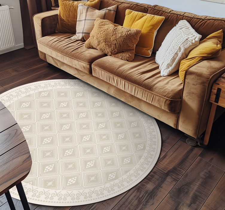 Tapis vinyle beige losanges tribaux - TenStickers