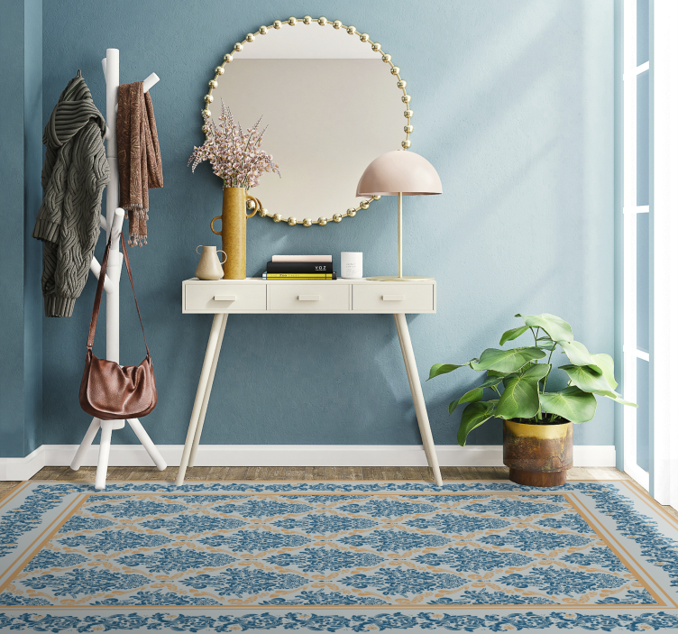 Tapis vinyle entrée baroque floral élégant - TenStickers