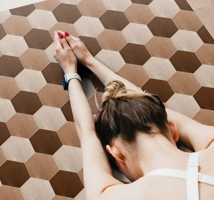 Tapis vinyle carreaux de ciment motif en nid d'abeille - TenStickers