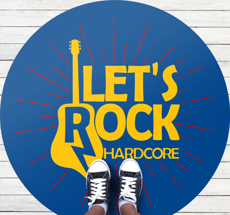 Tapis vinyle rond hommage à la guitare électrique - TenStickers