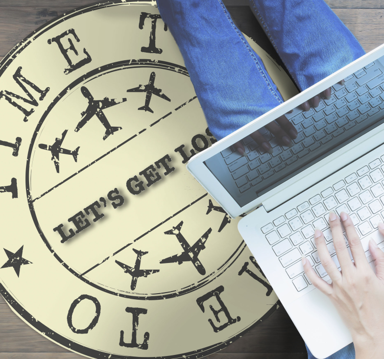 Tapis vinyle citation le temps se perd - TenStickers