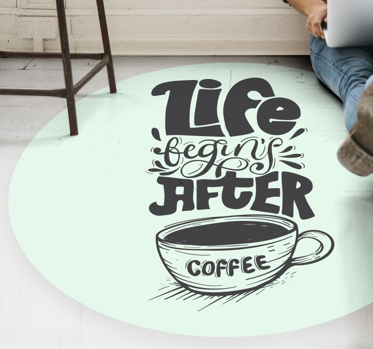 Tapis vinyle citation motif de citation de café - TenStickers