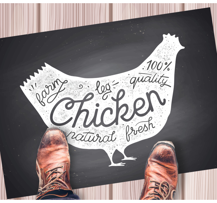 Tapis vinyle cuisine poulet frais de la ferme - TenStickers