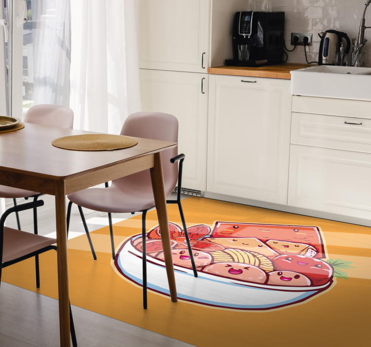 Tapis vinyle cuisine délice de sushi de dessin animé - TenStickers