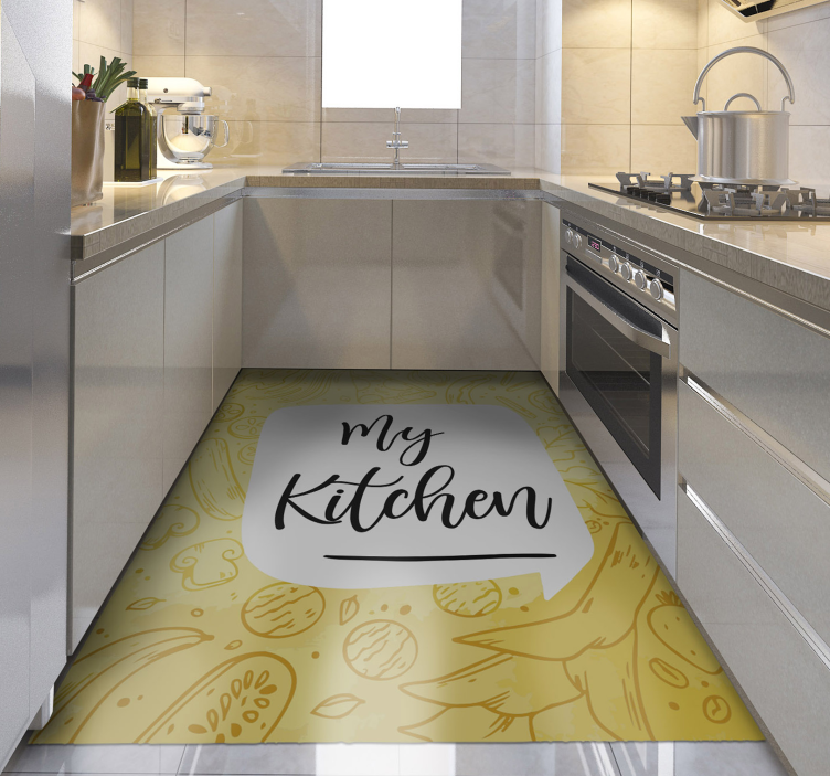 Tapis vinyle cuisine mon texte de cuisine - TenStickers