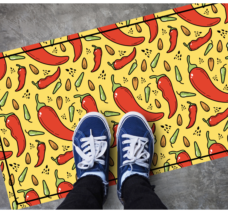 Tapis vinyle cuisine motif de poivre épicé - TenStickers