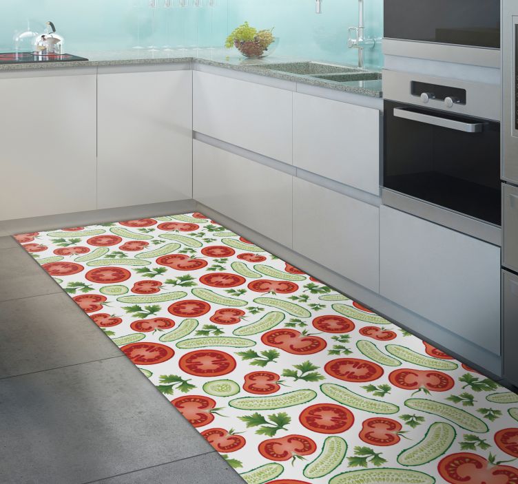 Tapis vinyle cuisine motif végétal - TenStickers