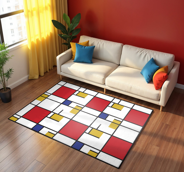 Tapis vinyle design moderne blocs géométriques colorés - TenStickers