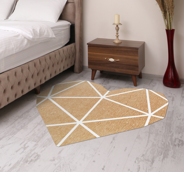 Tapis vinyle design moderne forme de coeur géométrique - TenStickers