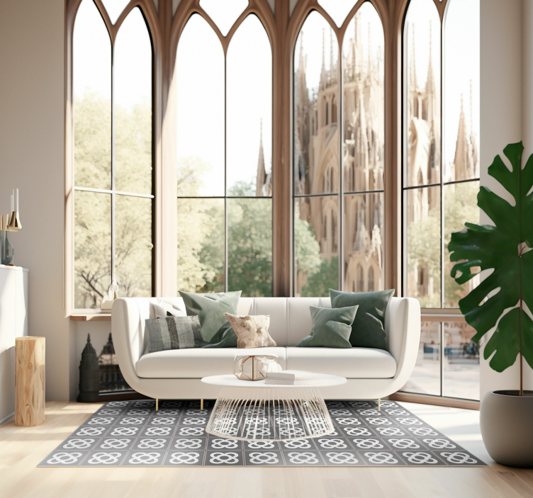 Tapis vinyle mosaique le sol de Barcelone "panot". - TenStickers