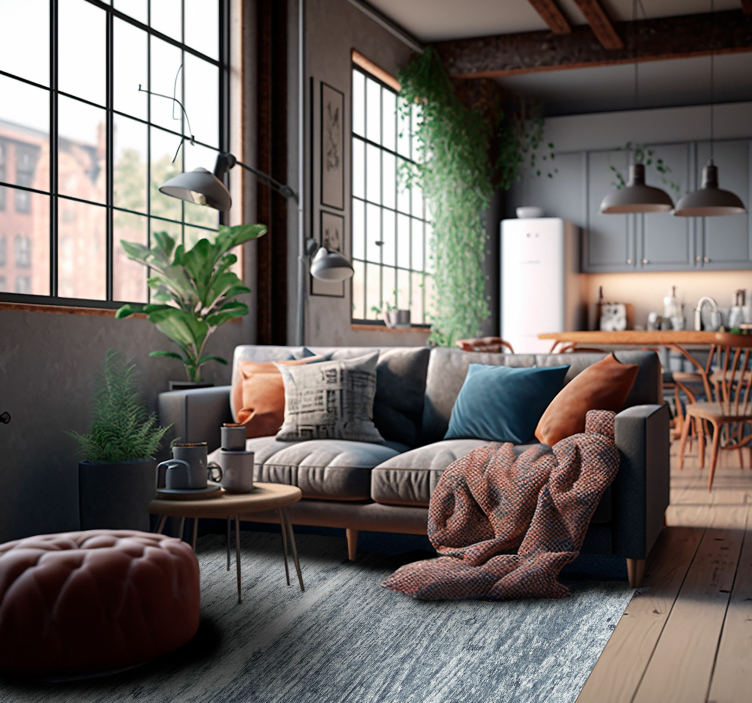 Tapis vinyle pierre effet ciment à rayures - TenStickers