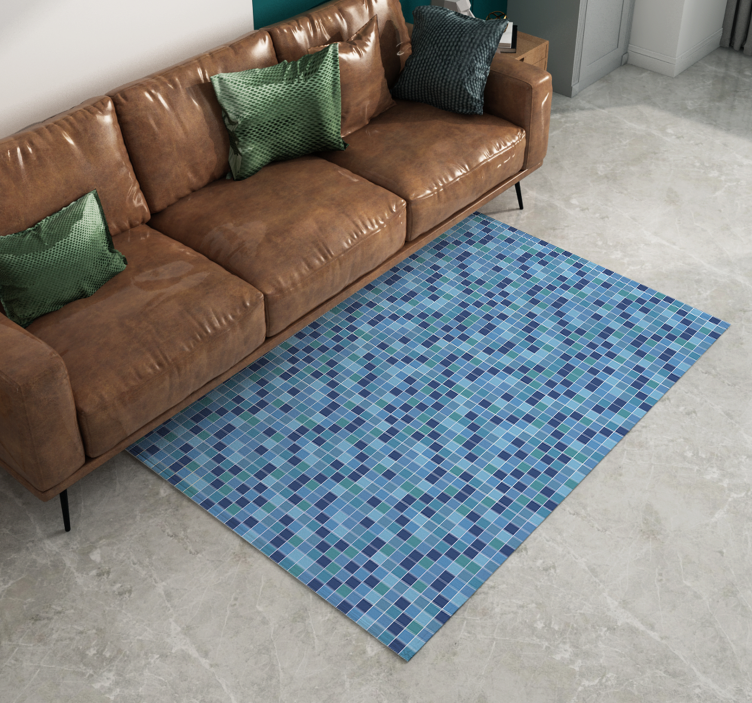 Tapis vinyle géométrique textile mosaïque géométrique - TenStickers