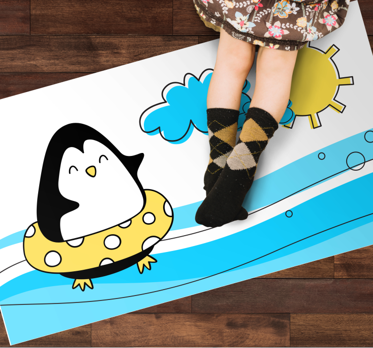 Tapis vinyle pour enfants illustration ludique de pingouin - TenStickers