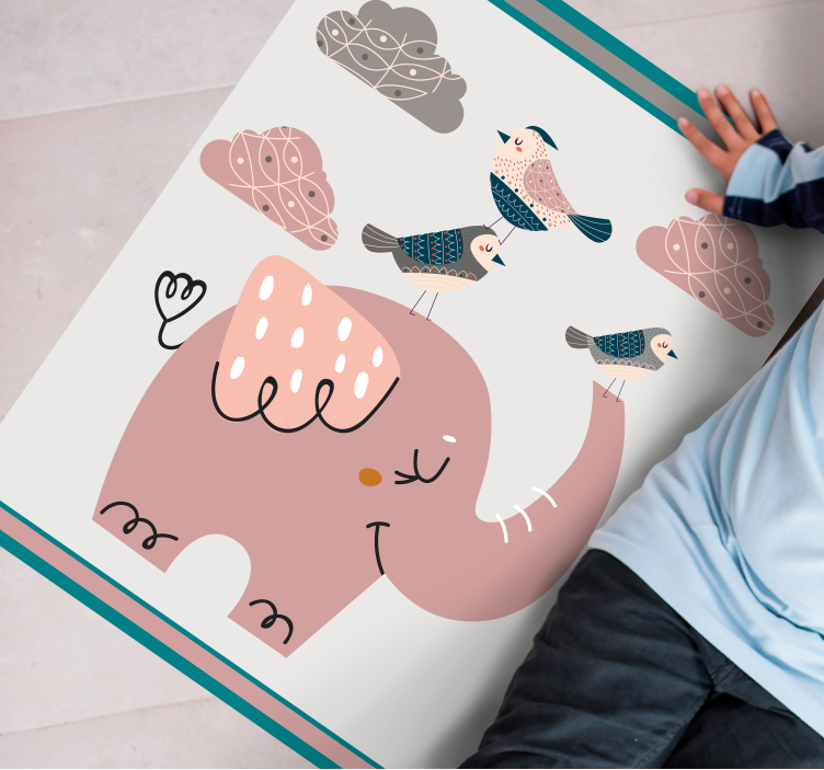 Tapis vinyle pour enfants récréation des éléphants - TenStickers
