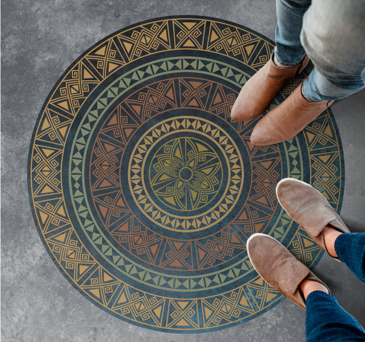 Tapis vinyle éthnique mandala ancien - TenStickers