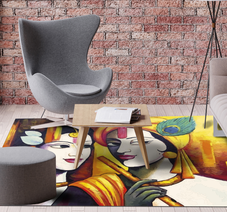 Tapis vinyle salon essence culturelle - TenStickers