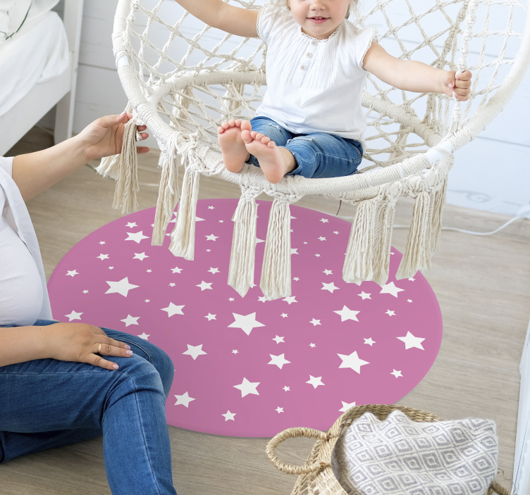 Tapis vinyle étoile cercle rose stellaire - TenStickers