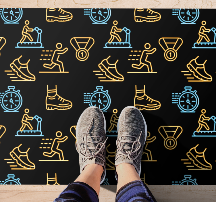 Tapis vinyle ado modèle d'icônes de fitness - TenStickers