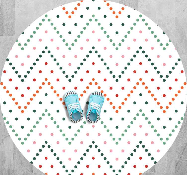 Tapis vinyle étoile motif à pois en chevrons - TenStickers