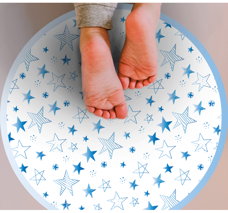 Tapis vinyle bébé motif bleu étoilé - TenStickers