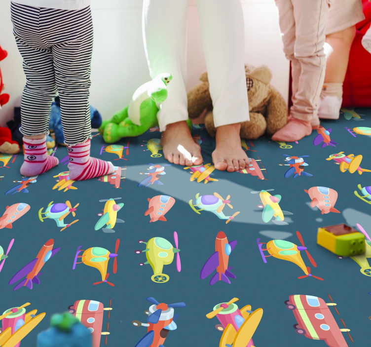 Tapis vinyle autres tapis motif d'avions colorés - TenStickers