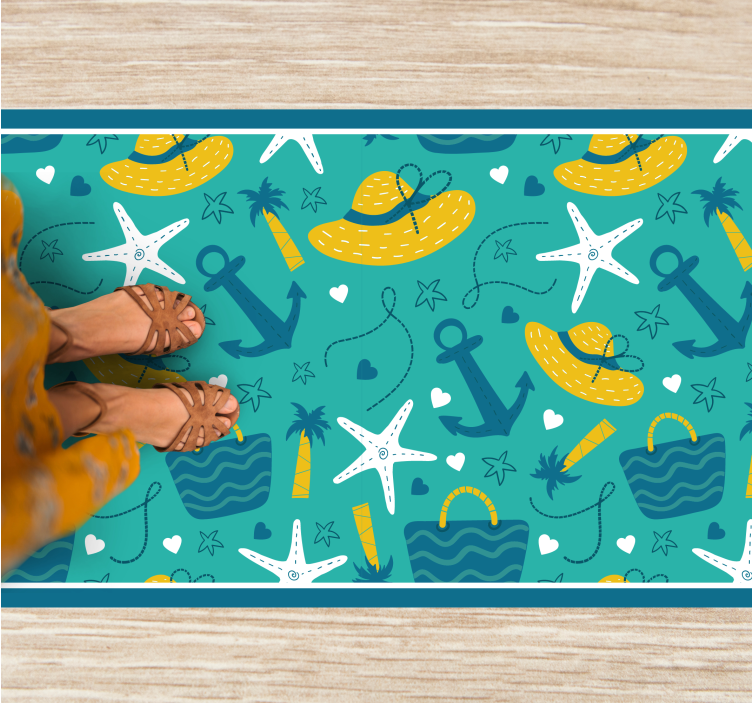 Tapis vinyle événements motif d'aventure en bord de mer - TenStickers