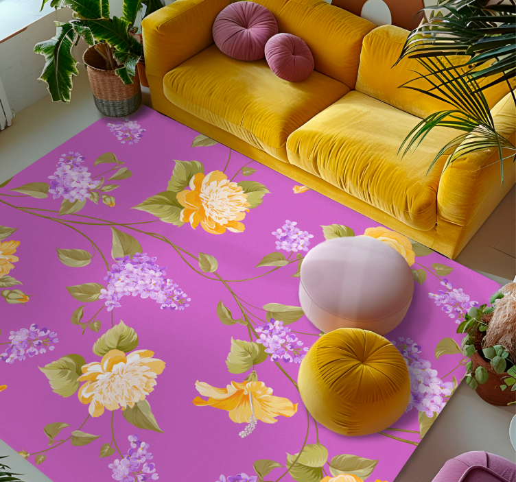 Tapis vinyle fleurs et plantes motif de fleurs en fleurs - TenStickers