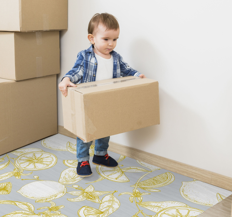 Tapis vinyle plantes motif botanique d'agrumes - TenStickers