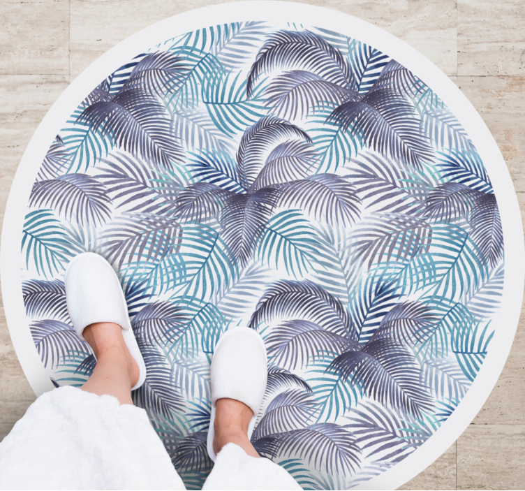 Tapis vinyle plantes motif de feuille de palmier - TenStickers