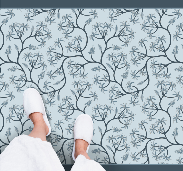 Tapis vinyle plantes motif de silhouette botanique - TenStickers