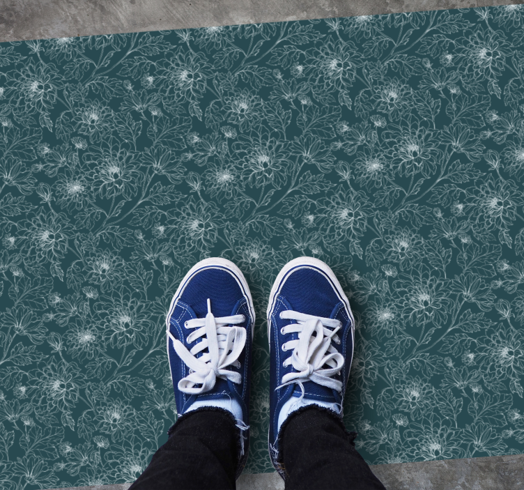 Tapis vinyle plantes superposition de motifs botaniques - TenStickers