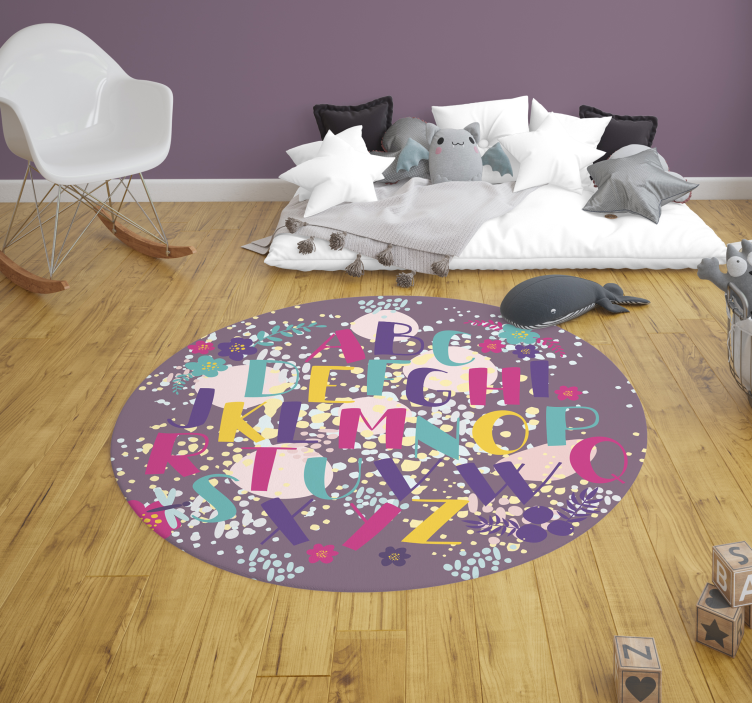 Tapis vinyle floral alphabet - TenStickers