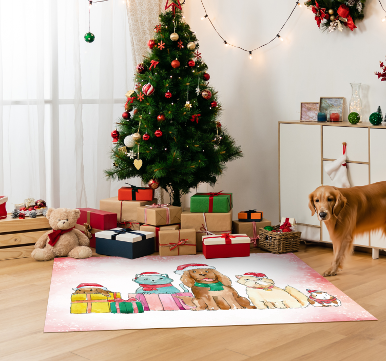 Tapis vinyle animal les animaux de Noël - TenStickers