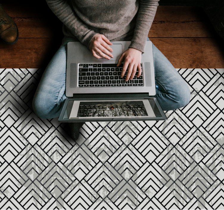 Tapis vinyle géométrique chevron géométrique - TenStickers