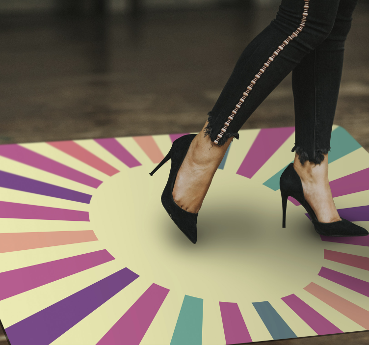 Tapis vinyle géométrique conception de lignes rayonnantes - TenStickers