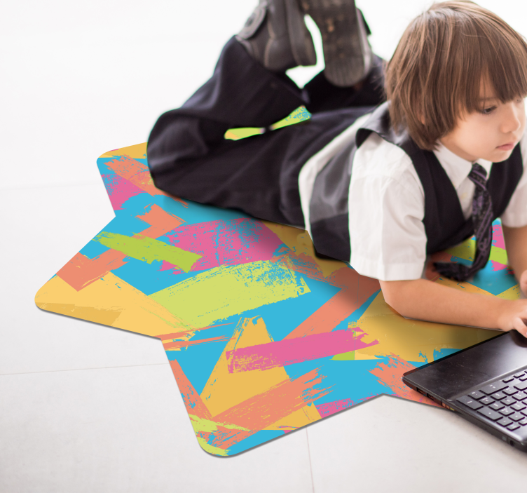 Tapis vinyle géométrique formes abstraites colorées - TenStickers