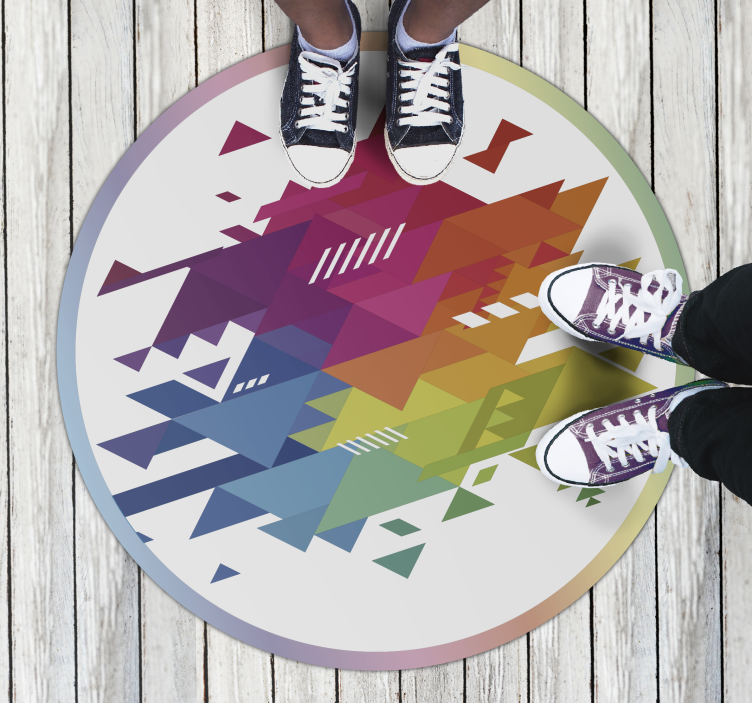 Tapis vinyle géométrique formes géométriques colorées - TenStickers