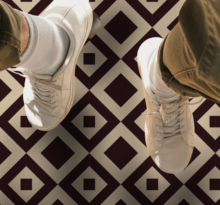 Tapis vinyle géométrique illustration avec motif en losange - TenStickers