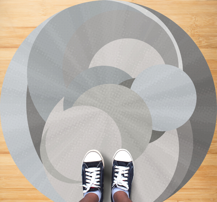Tapis vinyle géométrique illusion de cercles superposés - TenStickers