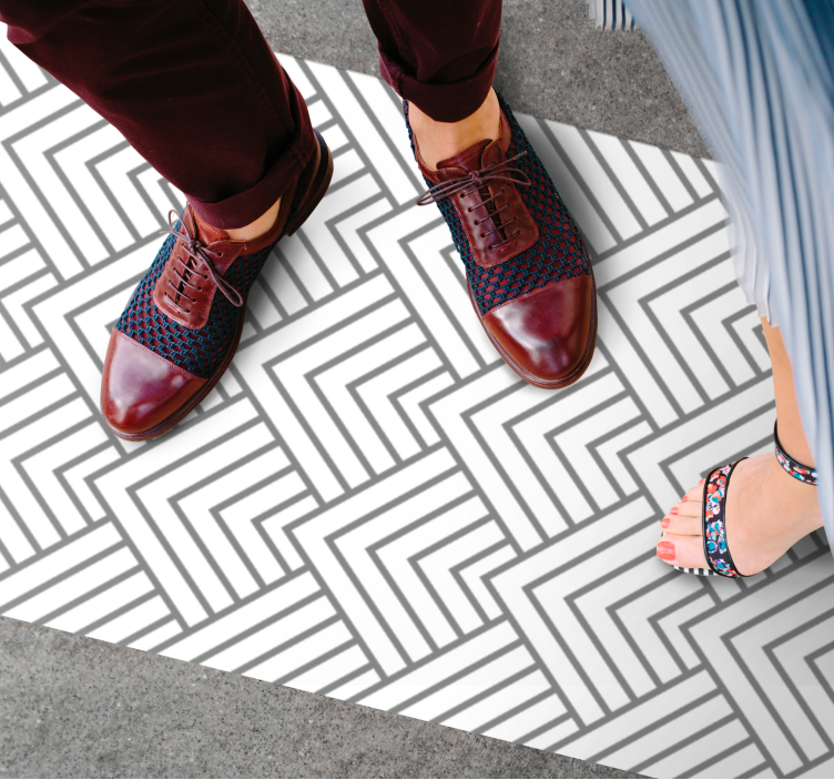 Tapis vinyle géométrique labyrinthe géométrique - TenStickers