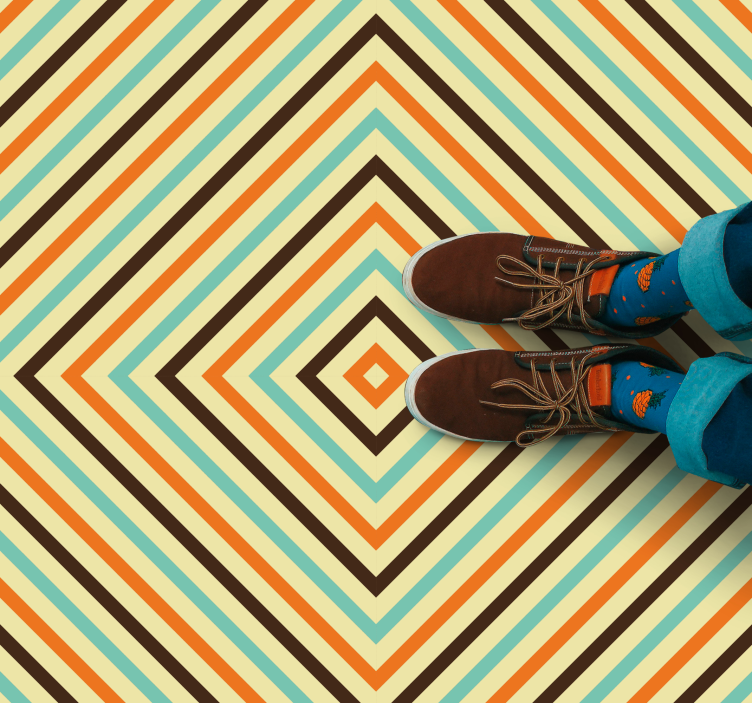 Tapis vinyle géométrique lignes à motifs de losanges - TenStickers