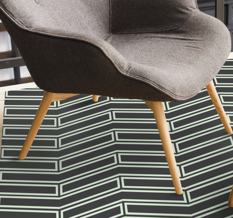 Tapis vinyle géométrique lignes en chevrons - TenStickers