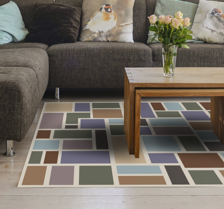 Tapis vinyle géométrique mosaïque cubiste - TenStickers