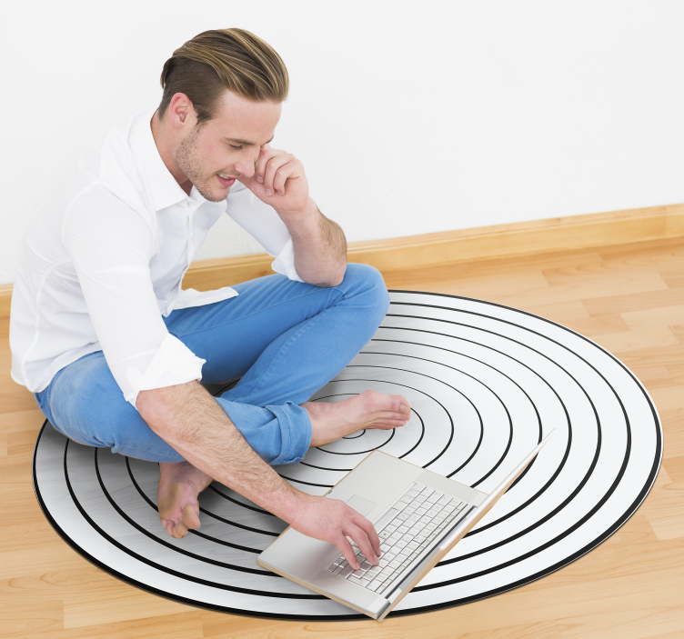 Tapis vinyle géométrique conception circulaire simpliste - TenStickers