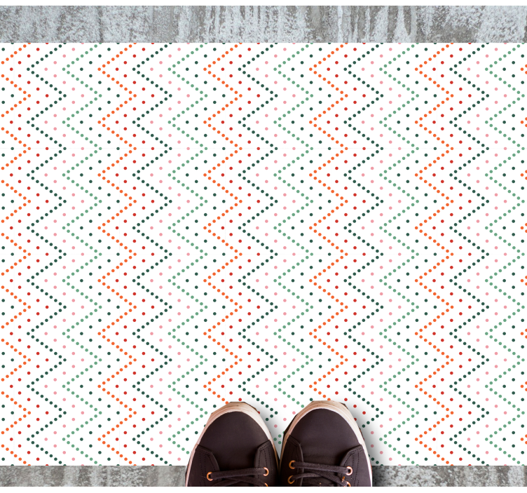 Tapis vinyle éthnique motif de couleur en zigzag - TenStickers