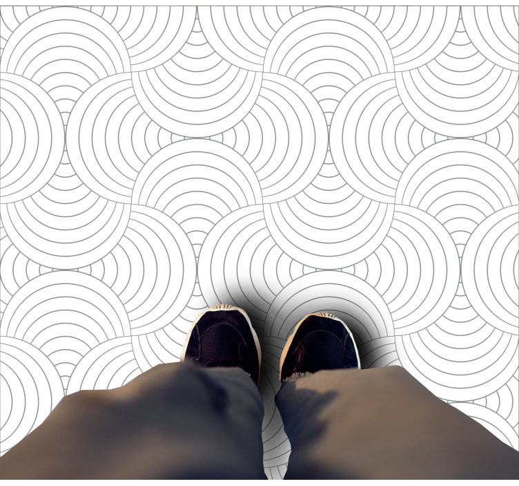 Tapis vinyle minimaliste motif de lignes courbes - TenStickers