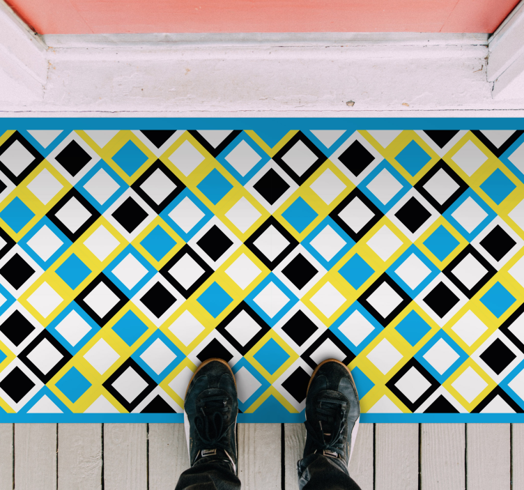 Tapis vinyle géométrique motif géométrique à losanges - TenStickers