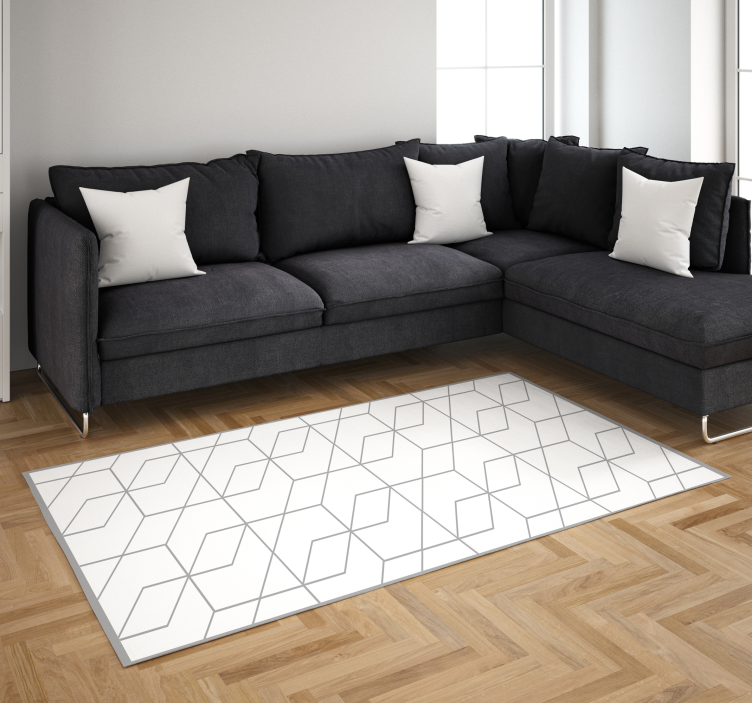 Tapis vinyle géométrique motif géométrique en zigzag - TenStickers