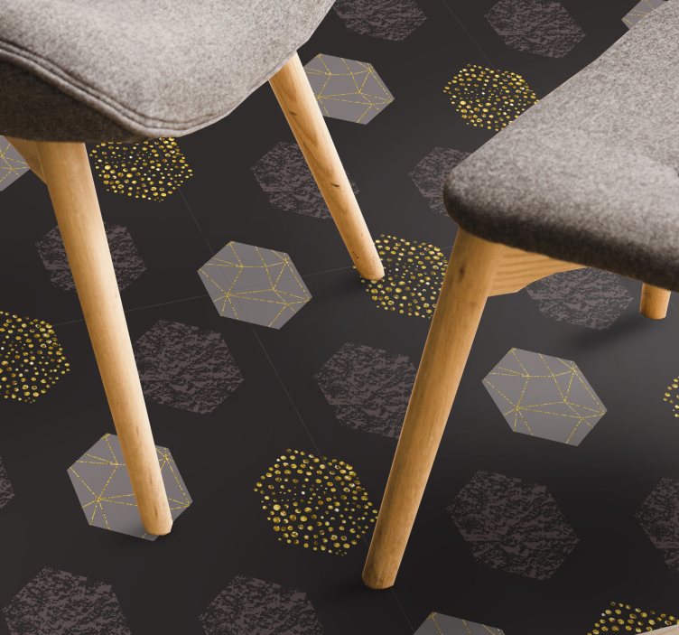 Tapis vinyle géométrique motif hexagonal texturé - TenStickers