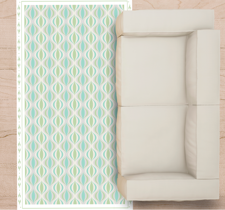 Tapis vinyle carreaux de ciment motif courbé - TenStickers